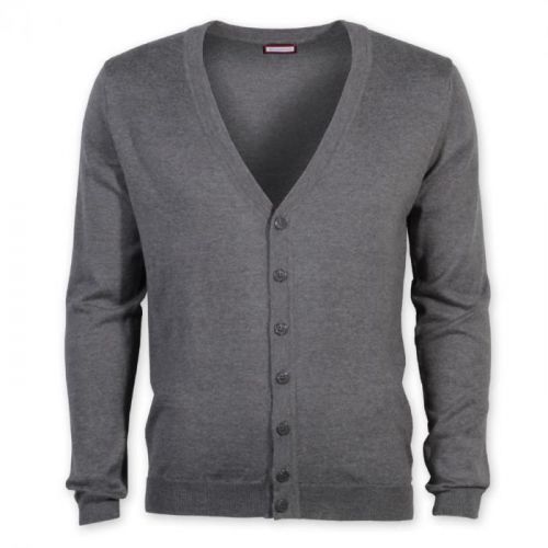 Pánsky sveter typu cardigan Willsoor (veľkosti do 5XL) 7881 v šedé farbe