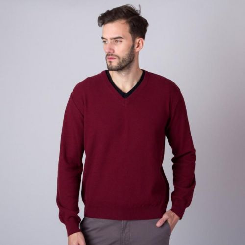Pánsky sveter Willsoor 8656 v bordó farbe