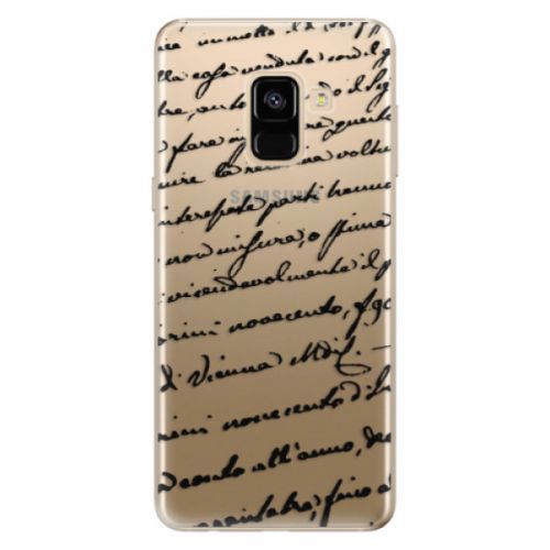 Odolné silikónové puzdro iSaprio - Handwriting 01 - black - Samsung Galaxy A8 2018