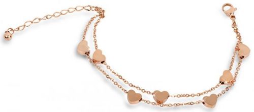 Troli Srdiečkový náramok z ružovo pozlátenej ocele