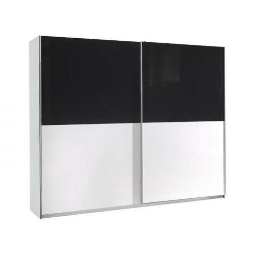 Skriňa Lux 6 244 cm biela  lesklá, čierna