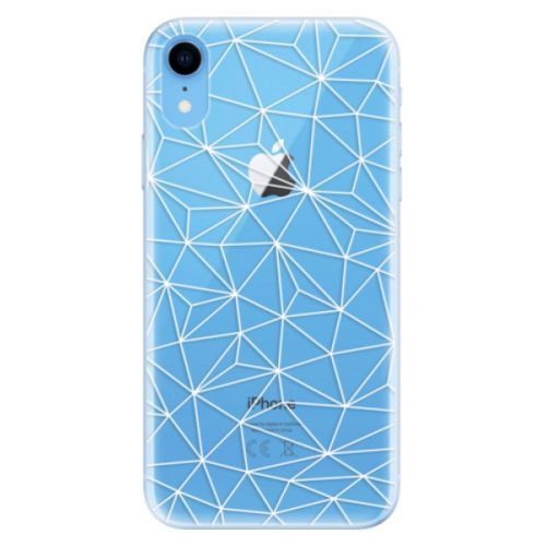 Odolné silikónové puzdro iSaprio - Abstract Triangles 03 - white - iPhone XR