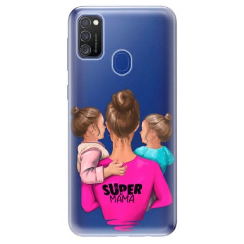 Odolné silikónové puzdro iSaprio - Super Mama - Two Girls - Samsung Galaxy M21