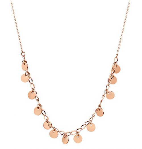 Troli Peniažkový náhrdelník z ružovo pozlátenej ocele