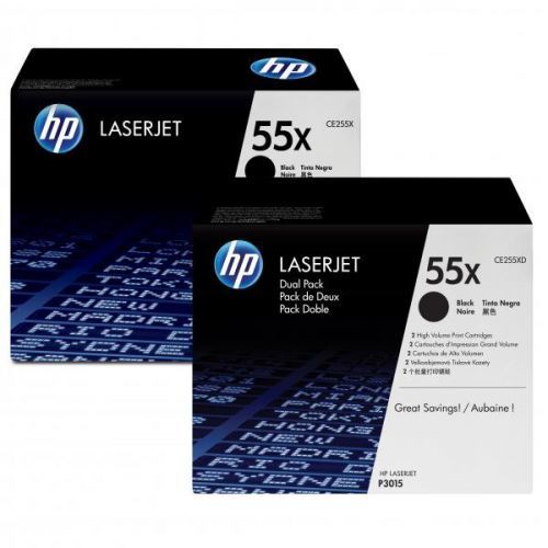 HP originál toner CE255XD, black, 12500str., HP 55X, HP Enterprise P3015, LaserJet Pro 500 MFP M521dn, dual pack, 2ks