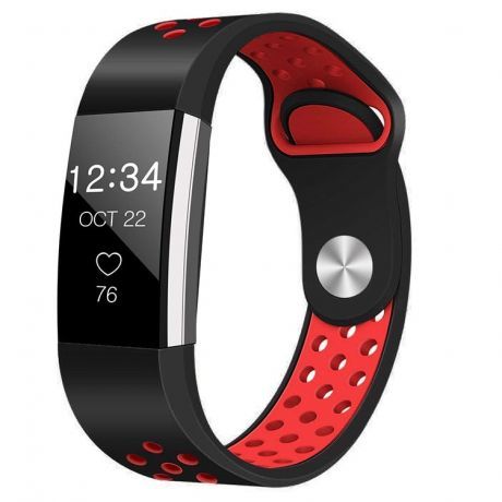 Fitbit Charge 2 Silicone Sport (Small) remienok, Black/Red