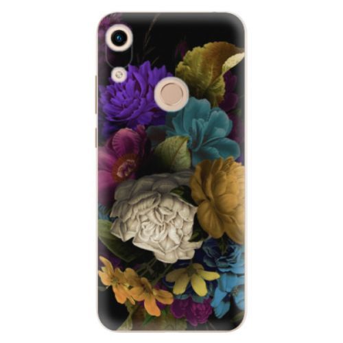 Odolné silikónové puzdro iSaprio - Dark Flowers - Huawei Honor 8A