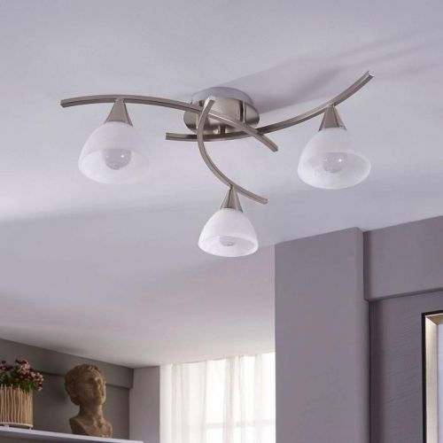 Stropné LED svietidlo Della matný nikel 3-pl.