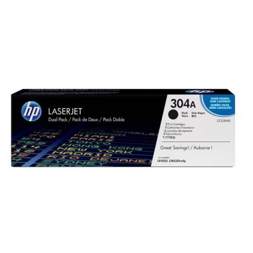 HP originál toner CC530AD, black, 7000 (2x3500)str., HP 304A, HP HP Color LaserJet CP2025, CM2320, dual pack, 2ks
