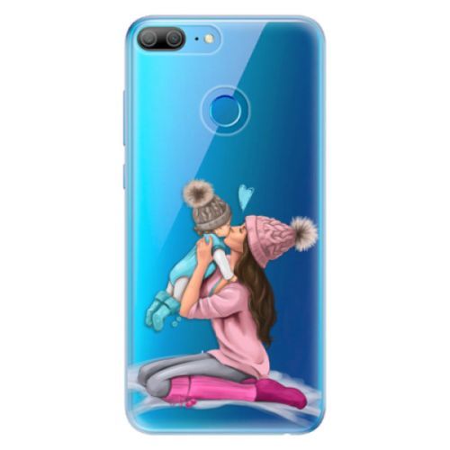 Odolné silikónové puzdro iSaprio - Kissing Mom - Brunette and Boy - Huawei Honor 9 Lite