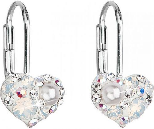 Evolution Group Srdiečkové náušnice 31125.9 white opal