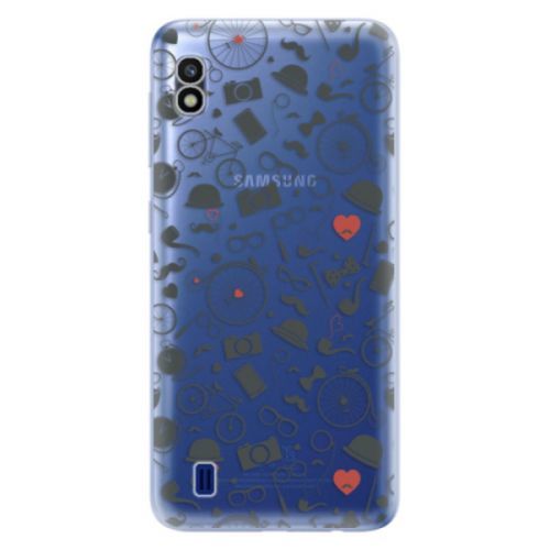 Odolné silikónové puzdro iSaprio - Vintage Pattern 01 - black - Samsung Galaxy A10