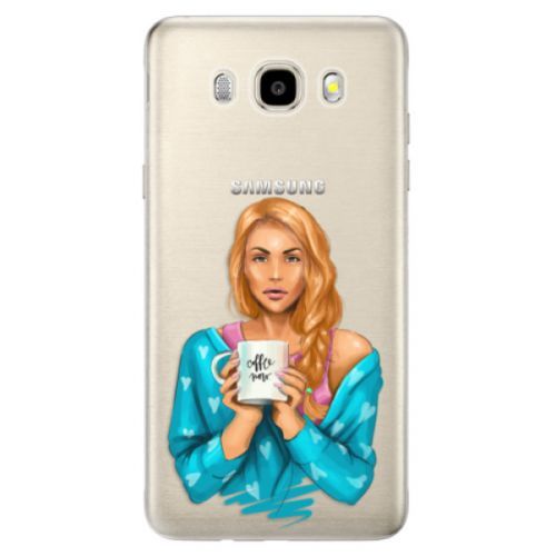 Odolné silikónové puzdro iSaprio - Coffe Now - Redhead - Samsung Galaxy J5 2016