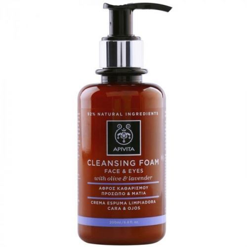 Apivita Cleansing Olive & Lavender čistiaca pena na tvár a oči 200 ml