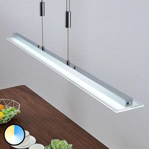 LED pásová závesná lampa Sladja, dotykový stmievač
