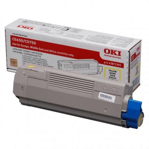 OKI originál toner 43872305, yellow, 2000str., OKI C5650, 5750