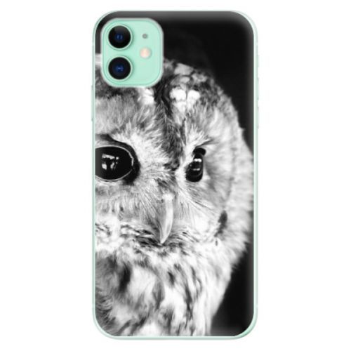 Odolné silikónové puzdro iSaprio - BW Owl - iPhone 11