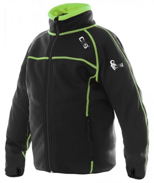 Canis Detská mikina TORONTO - Černá / zelená | 140 cm