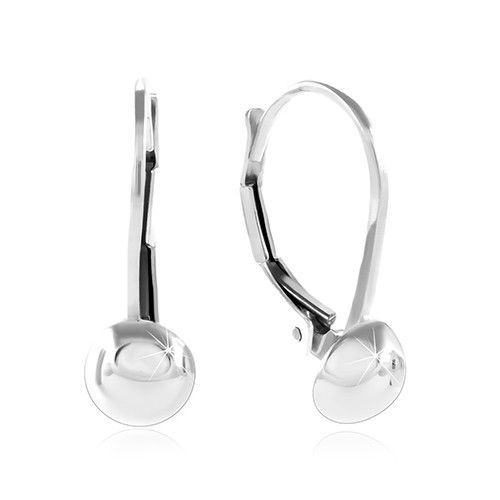 Náušnice zo striebra 925, lesklá a hladká polgulička, 6 mm