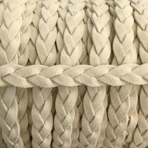 Semišová šnúra pletená off white