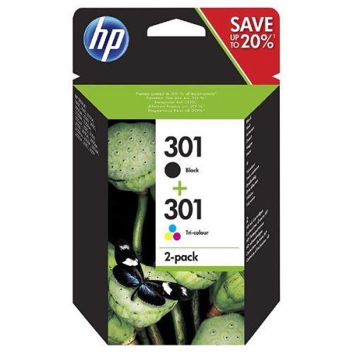 HP originál ink N9J72AE, black/color, blister, 190/165str., HP 301, HP Deskjet 1510, 3055A, Officejet 2622