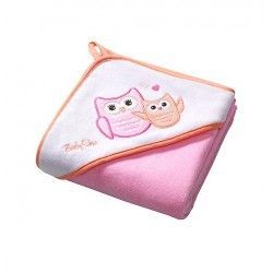 Osuška s kapucňou Velour 100x100 - pink