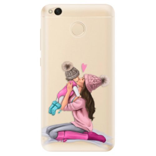 Odolné silikónové puzdro iSaprio - Kissing Mom - Brunette and Girl - Xiaomi Redmi 4X