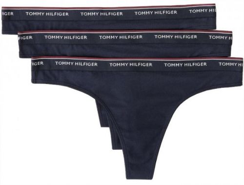 Tommy Hilfiger Sada dámskych nohavičiek Essentials 3P Thong UW0UW00048-416 Navy Blazer/Navy Blazer/Navy Blazer M