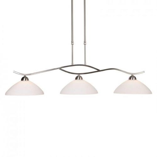 Závesná lampa Capri 3-pl. oceľ/biela