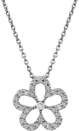 Hot Diamonds Strieborný náhrdelník s pravým diamantom Daisy DP720 (retiazka, prívesok)