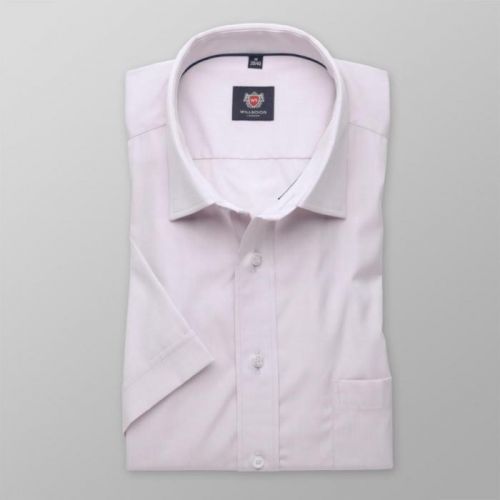 Pánska slim fit košeľa s krátkym rukávom London (výška 176-182) 7840 vo fialkovej farbe s úpravou 2W