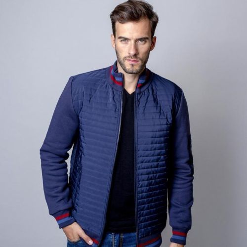 Pánska prešívaná bunda Willsoor 8486 vo tmavo modré farbe