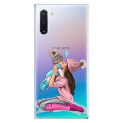 Odolné silikónové puzdro iSaprio - Kissing Mom - Brunette and Boy - Samsung Galaxy Note 10