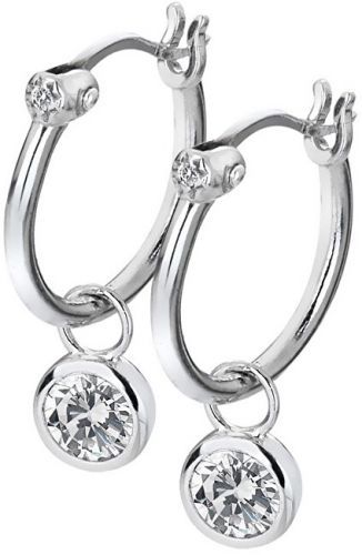 Hot Diamonds Strieborné kruhové náušnice s diamantmi Hoops Topaz DE6278
