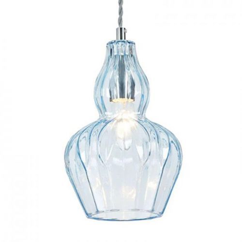 Závesná lampa Eustoma svetlomodrá