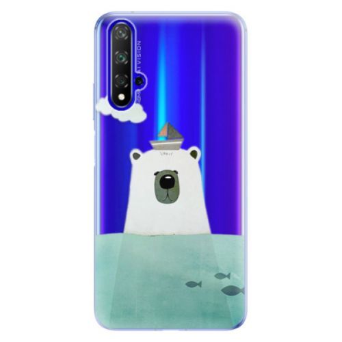 Odolné silikónové puzdro iSaprio - Bear With Boat - Huawei Honor 20