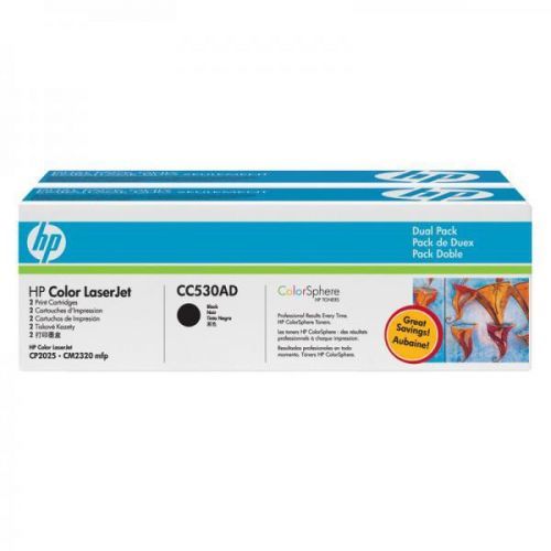 HP originál toner CC530A, black, 3500str., HP 304A, HP Color LaserJet CP2025, CM2320