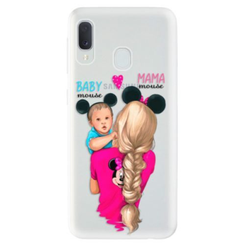 Odolné silikónové puzdro iSaprio - Mama Mouse Blonde and Boy - Samsung Galaxy A20e