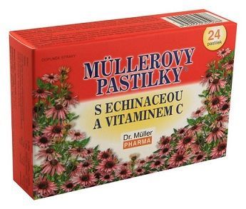 Müllerove pastilky echinacea + Vitamín C 24 tbl