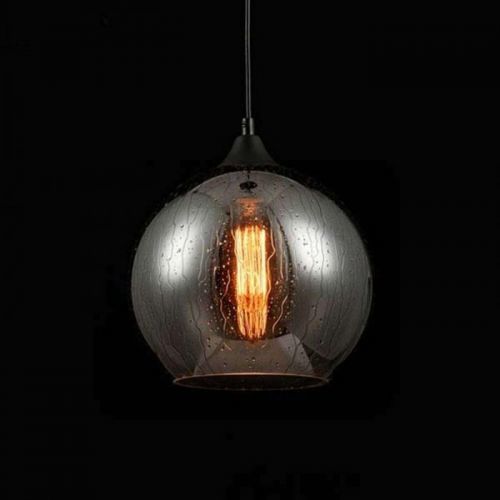 Sklenená závesná lampa Hory dažďový efekt Ø 25 cm