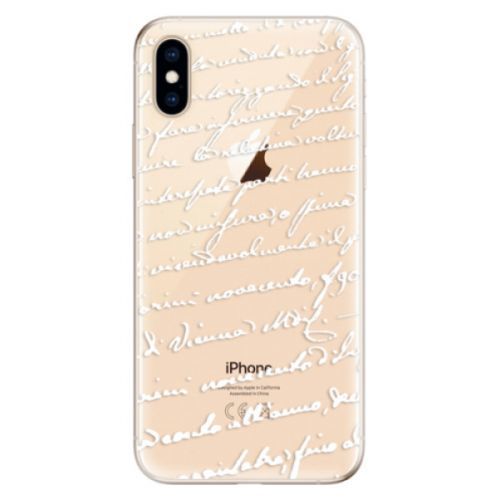 Odolné silikónové puzdro iSaprio - Handwriting 01 - white - iPhone XS
