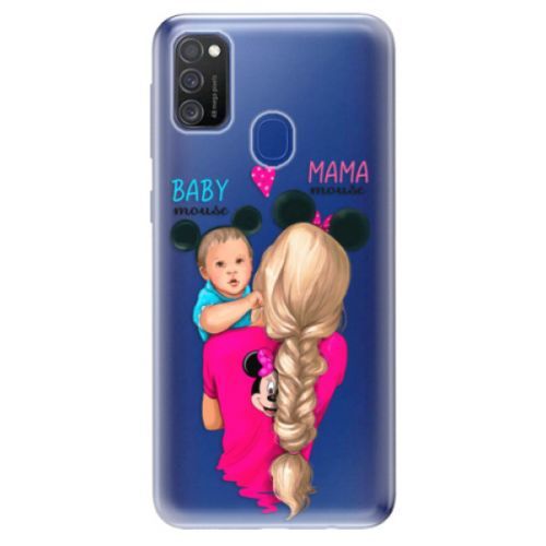 Odolné silikónové puzdro iSaprio - Mama Mouse Blonde and Boy - Samsung Galaxy M21