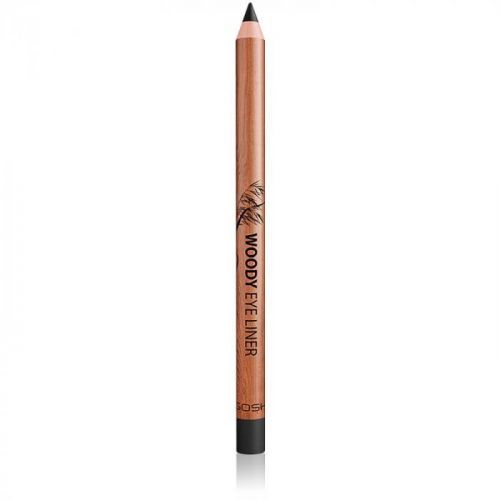 Gosh Woody vodeodolná ceruzka na oči odtieň 001 Ebony Black 1,1 g