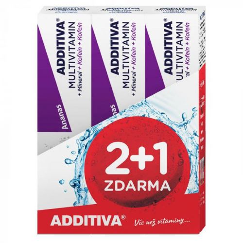 ADDITIVA sada multivitamín 2+1 ananás šumivé tablety 3x20 ks