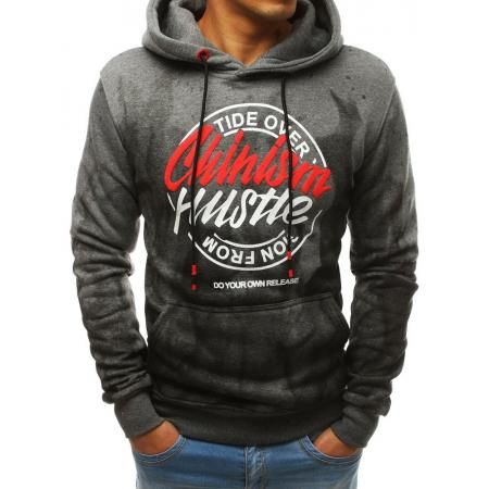 Pánska mikina s kapucňou šedá