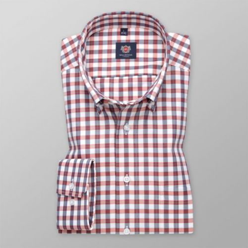 Pánska košeľa slim fit kockovaná 11682