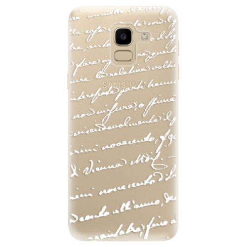 Odolné silikónové puzdro iSaprio - Handwriting 01 - white - Samsung Galaxy J6