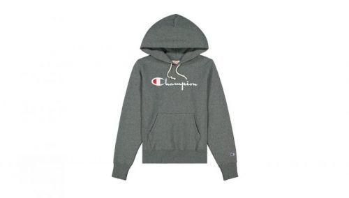 Champion Script Logo Reverse Weave Hoodie W šedé 111555-EM519