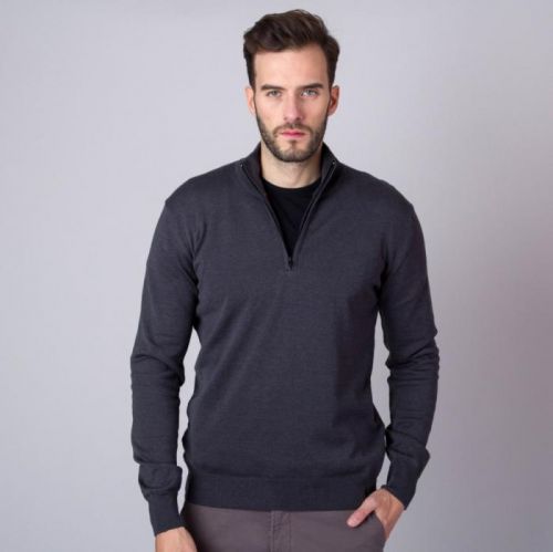Pánsky sveter tmavo sivej farby 11269
