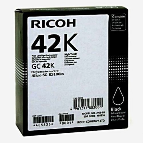 Ricoh originál gélová náplň 405836, black, 10000str., GC 42K, Ricoh SG K3100DN, Aficio SG K3100DN